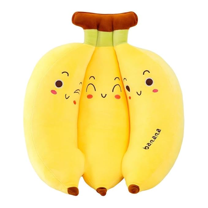Banana Plush Bunch Stuffed Toy (30 cm), 3 Kawaii Design Soft Toys for Kids, Yellow Toys for Kids, Banana Soft Toys, Yellow Toys, Huggable Plush Doll - Plush Soft Toy Boys/Girls