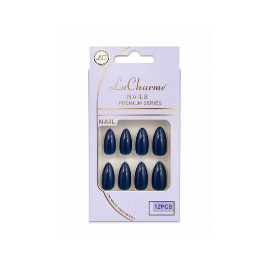 La Charme press on nails Dark Navy Blue 12pcs