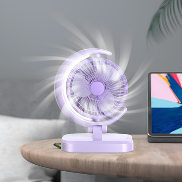 Small Fan for Desk, USB Desk Fan Air Circulator Fan Speeds with Light For Kids/Personal