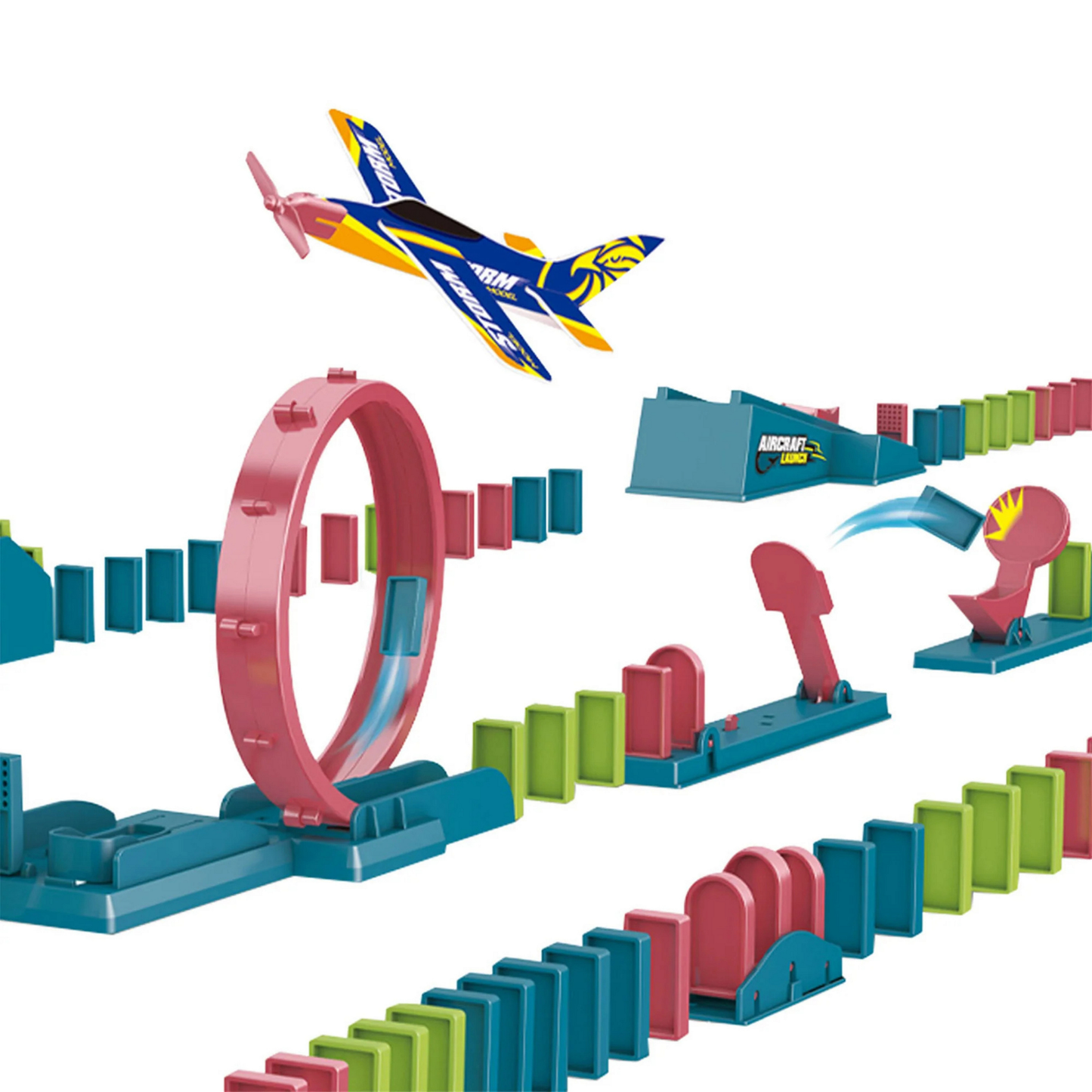 Domino Aircraft and Amusement Park Themed Set - 120 Pieces