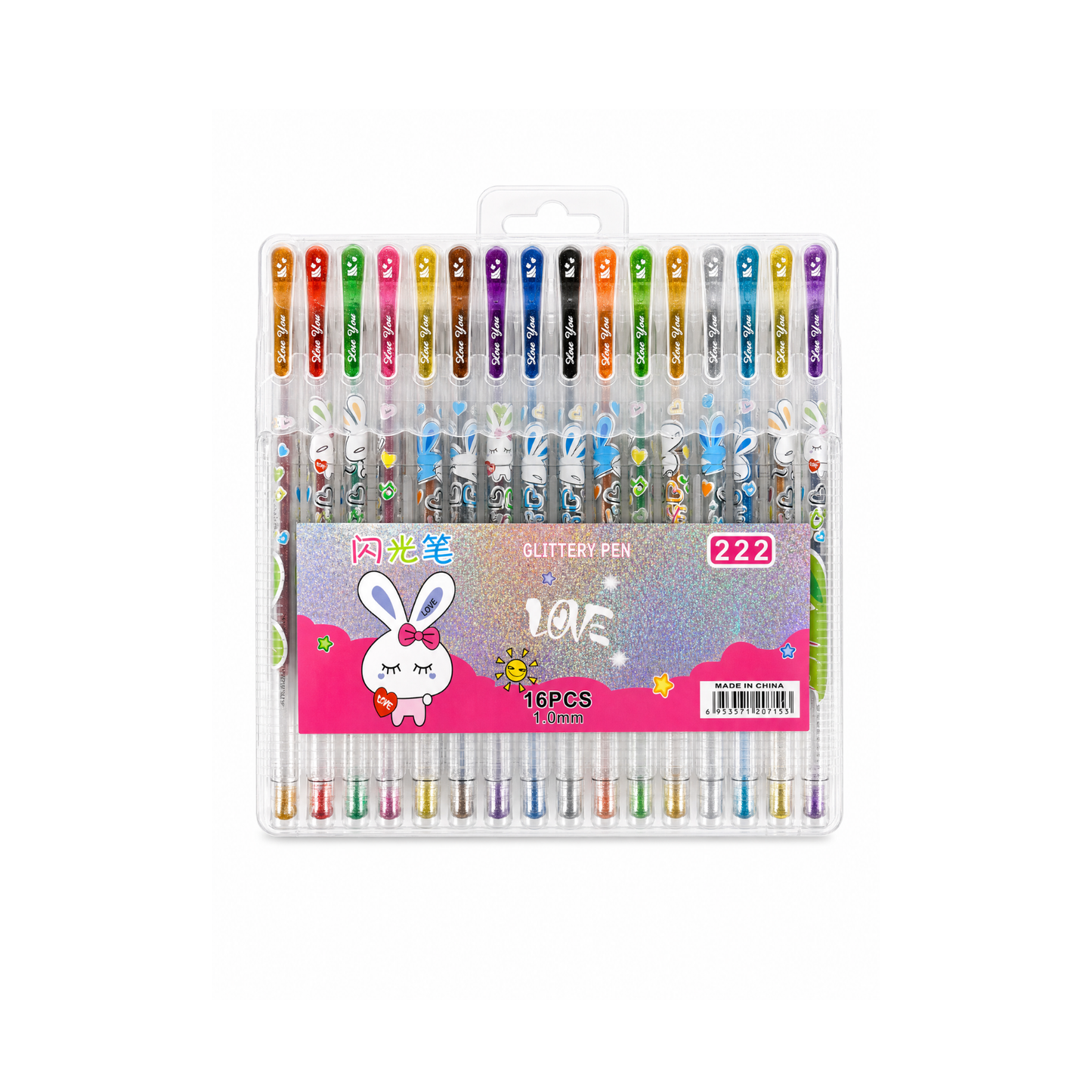 16-piece glitter gel pen set