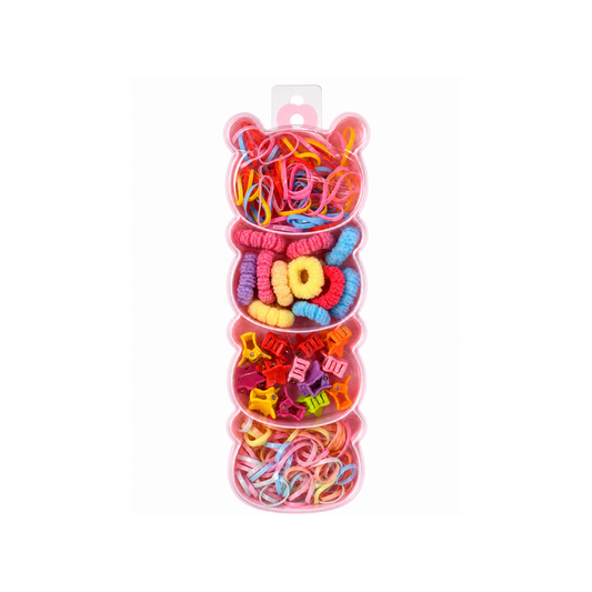 Hair Accessories for Girls, Hair Ties Hair Clips Set with Box Different Style Elastic Hair Bands Rubber Bands for Kids Teens