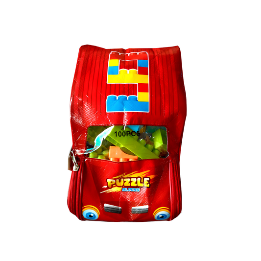 Planet of Toys 200 Pieces Building Blocks in Car Shaped Backpack