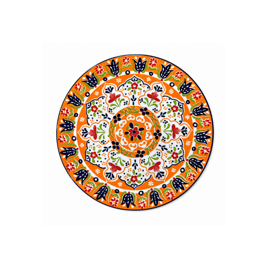 Decorative Turkish Ceramic Plate and bowl orange color