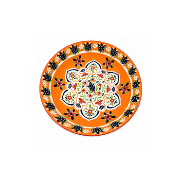 Decorative Turkish Ceramic Plate and bowl orange color