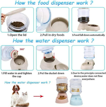 Pet Food Feeder and Water Feeder Automatic Gravity