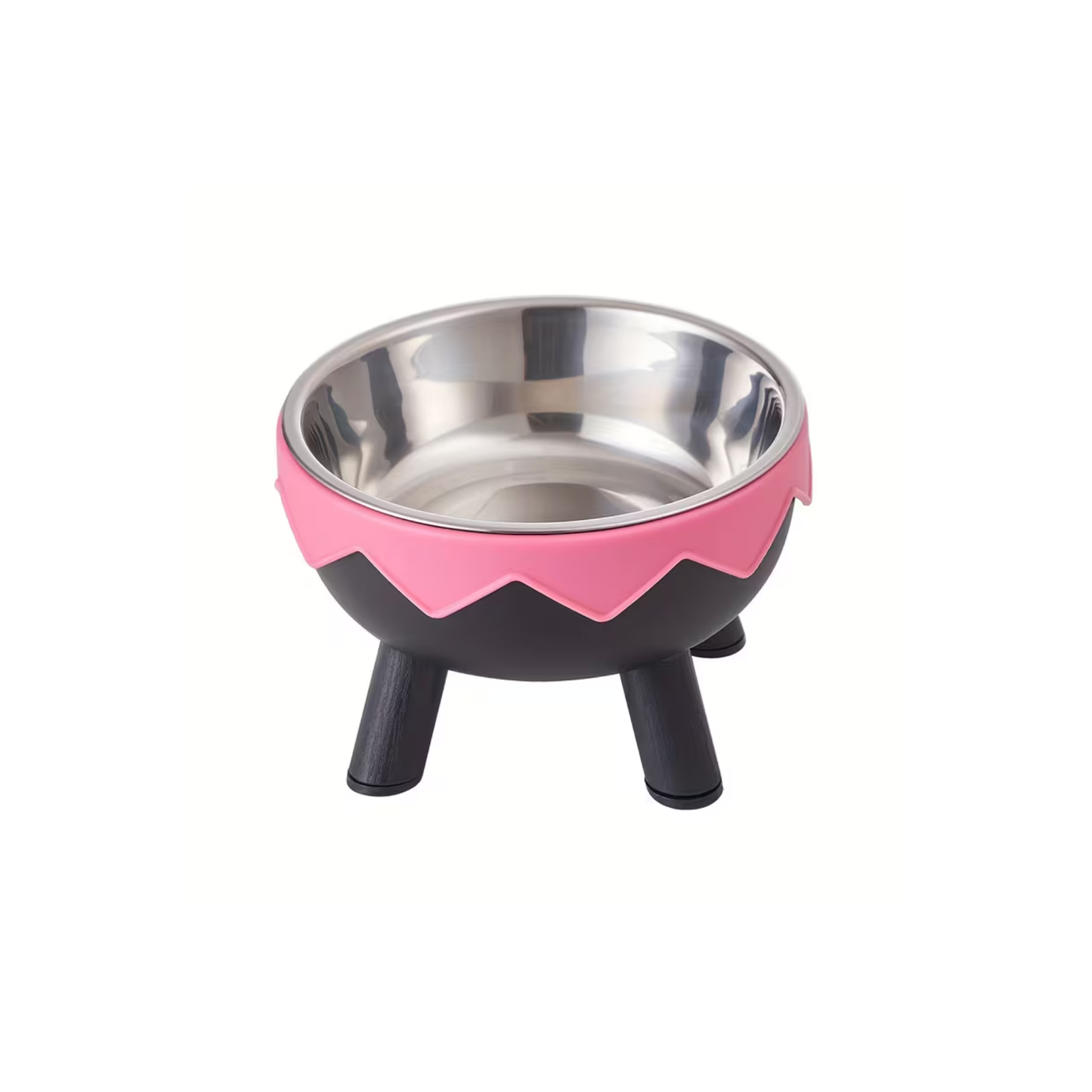 Large Capacity Stainless Steel Dog & Cat Feeding & Watering Bowls with High Feet, Neck Protection for Dogs - Durable PP Material