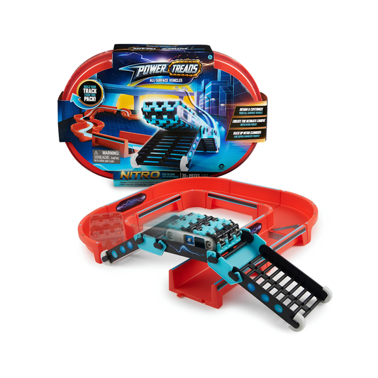 Power Treads - Nitro Stunt Pack - All-Surface Toy Vehicles - 30+ Pieces, Multicolor