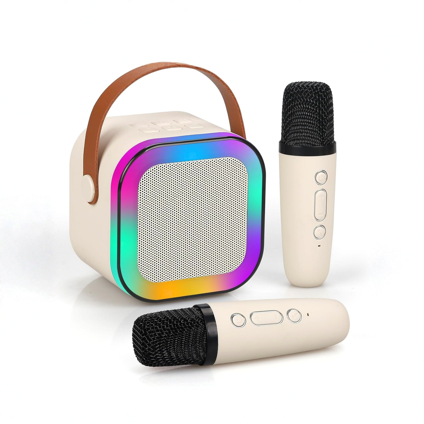 wireless karaoke mic with Bluetooth Speaker: Bluetooth-Enabled Wireless Karaoke Mic Speaker with Multiple Compatibility Modes, RGB Lighting, and Party POP Bluetooth