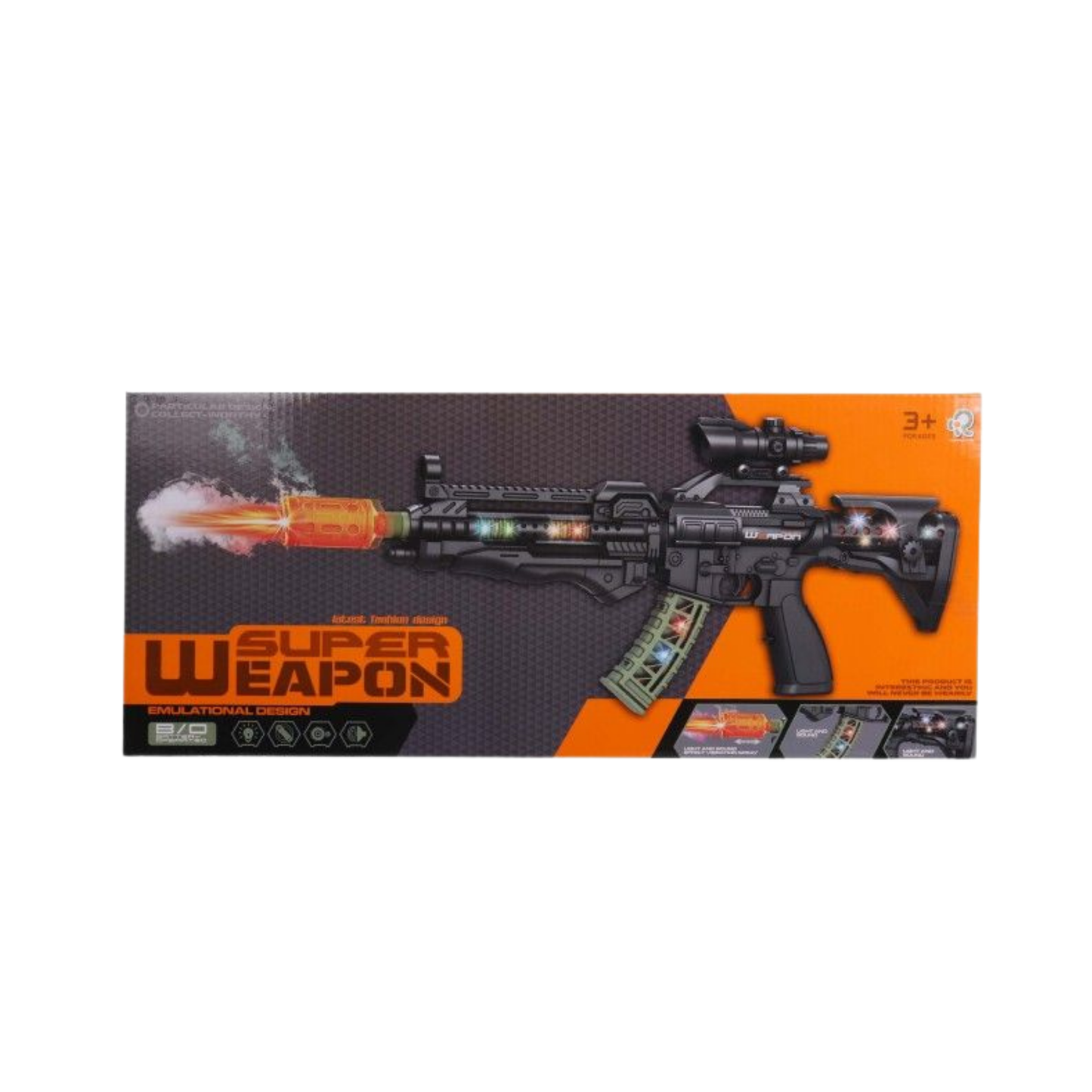 Toy Assault Rifle Realistic Sound Light Action Play Gun for Kids