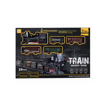 Electric sound effect lighting retro train toy,display model
