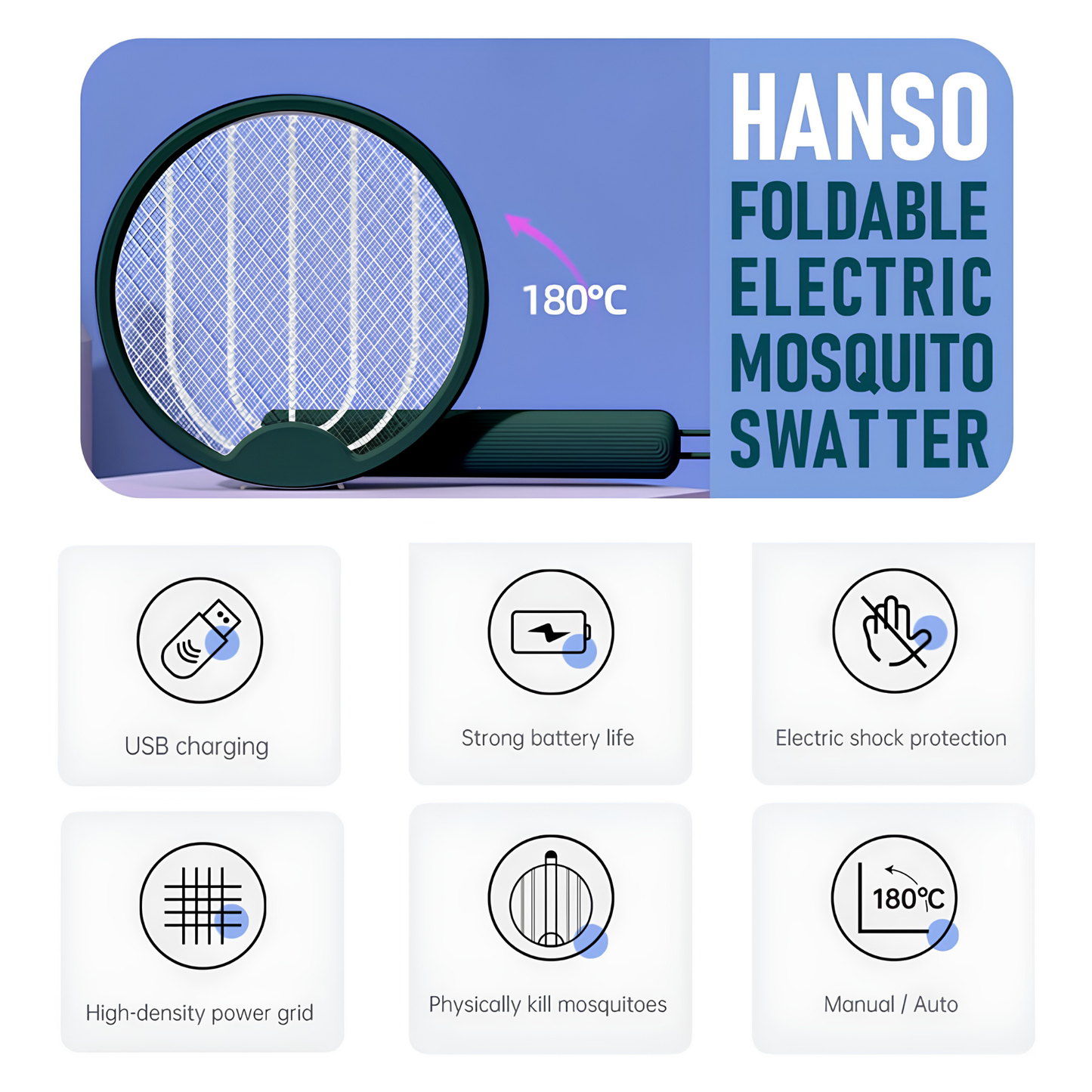 4 IN 1 Electric Mosquito & Fly Zappers/Killer, Kill Mosquitoes Quickly and Easily, USB Charging