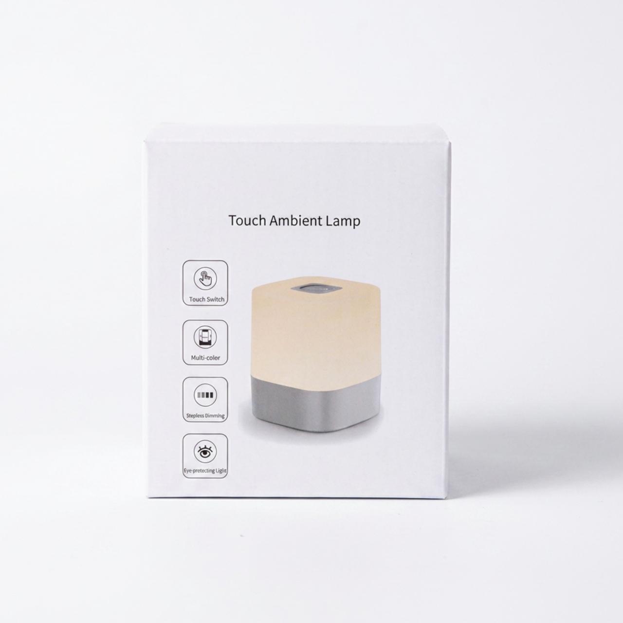 Rechargeable touch-control ambient night light featuring multi-color RGB options and stepless dimming