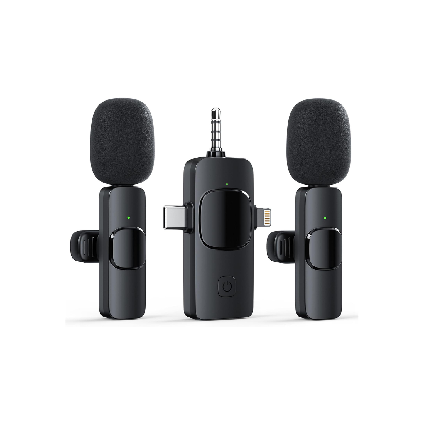 3 in 1 Wireless Microphone for iPhone, Android, Camera, USB-C, Mini Noise-Cancelling Lavalier Microphone