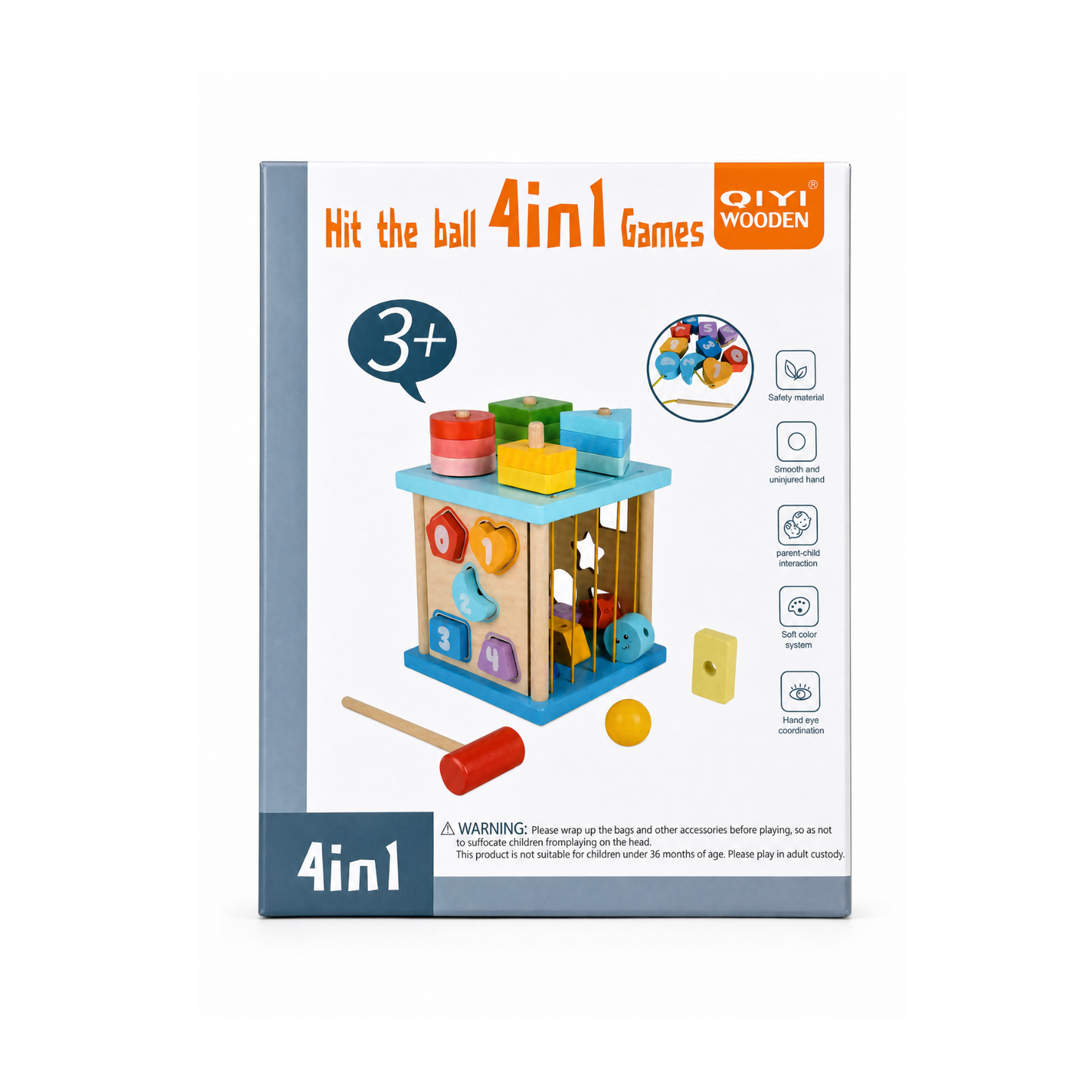 Hit The Ball 4-In-1 Toys – Wooden Educational Toy