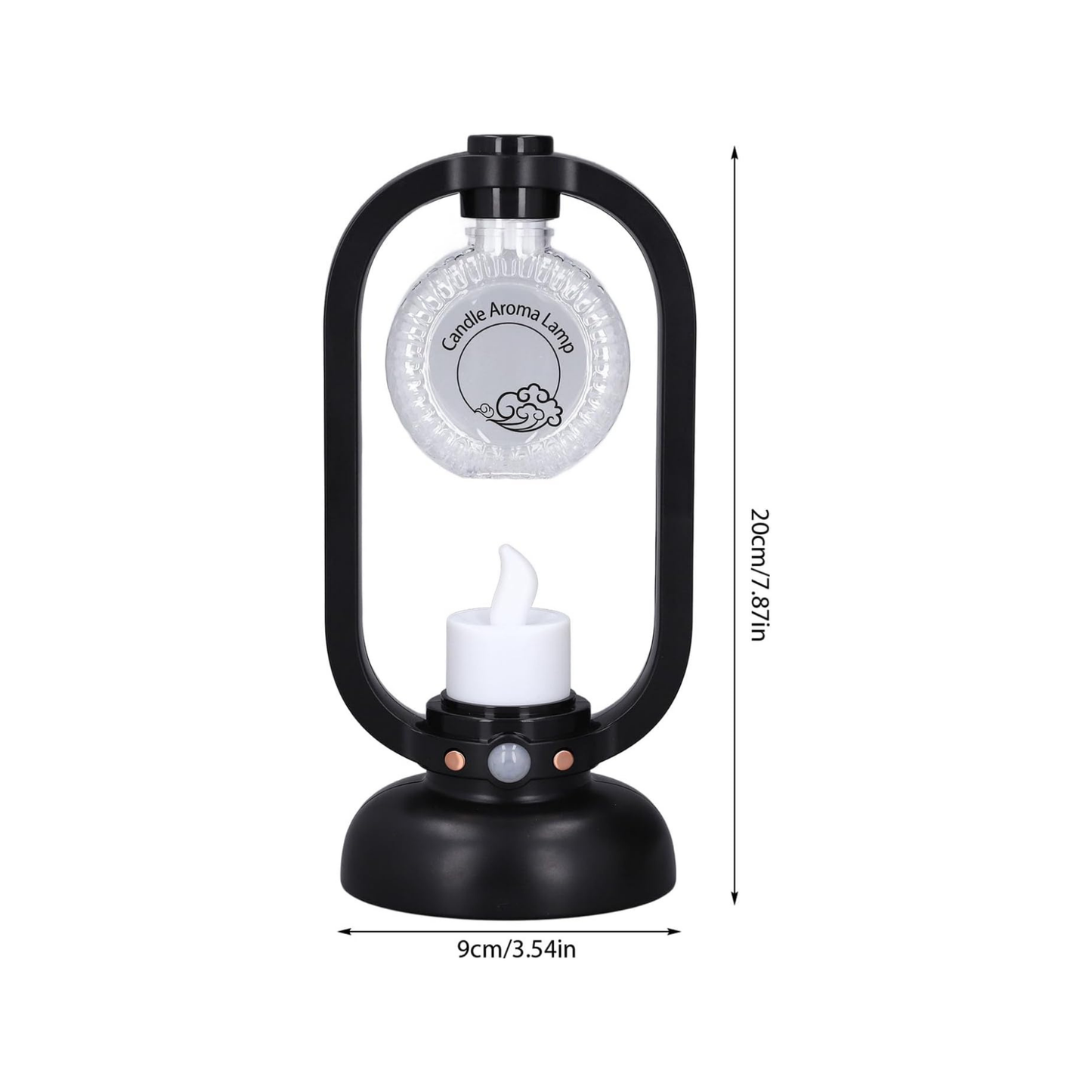 Essential Oil Diffuser, Retro Motion Sensor Ultrasound Diffuser Humidifier LED Candlelight with USB Cable for Bedroom