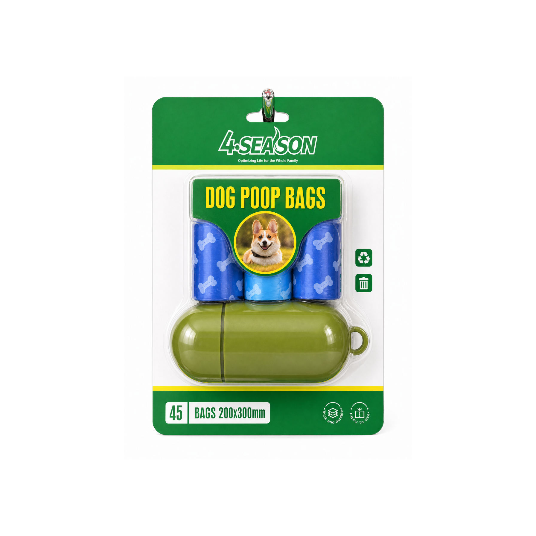Eco-Friendly Dog Poop Bags & Capsule Dispenser Holder Set
