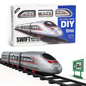Electric Bullet Train Toy Set with DIY Railway Track - 13 Pcs Battery Operated High Speed Simulation Train