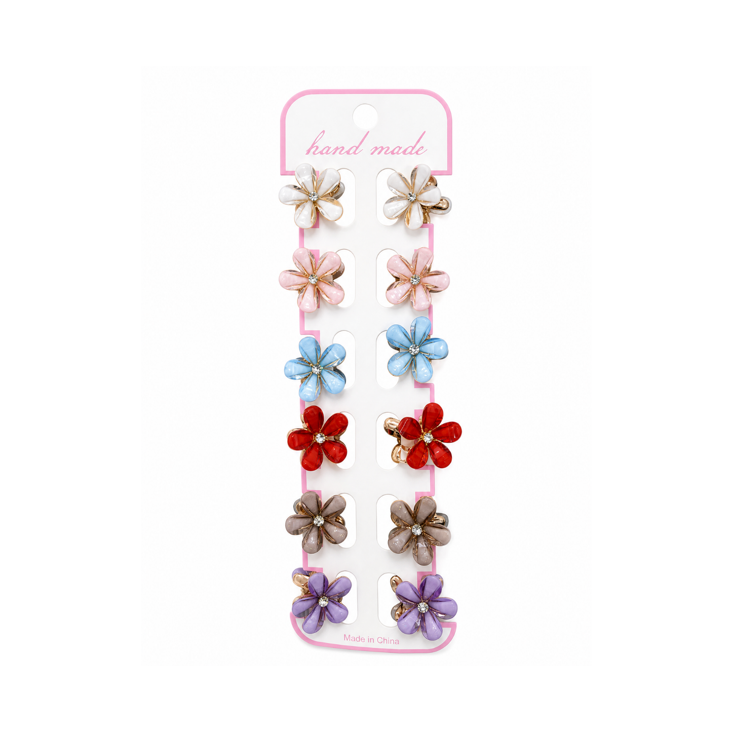 Flower-shaped mini claw hair clips for women Set of colorful