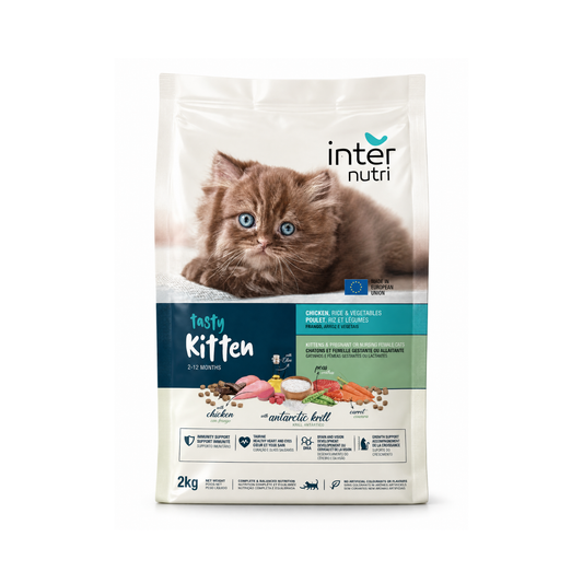 InterNutri Tasty Kitten Food, Chicken with Antarctic Krill, 2kg, For Ages 2-12 Months