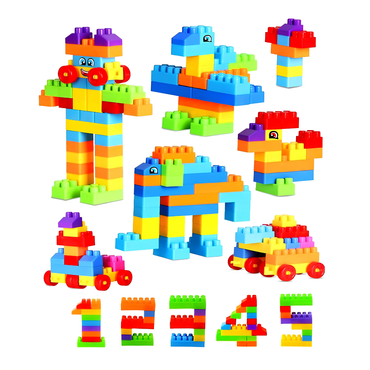 Planet of Toys 200 Pieces Building Blocks in Car Shaped Backpack