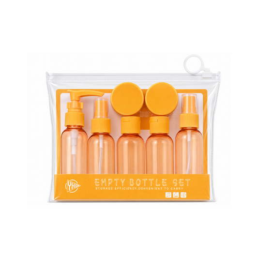 Travel Bottle Set with Storage Bag, Leak Proof Refillable Toiletry Containers for Shampoo, Lotion and Cosmetics, Red