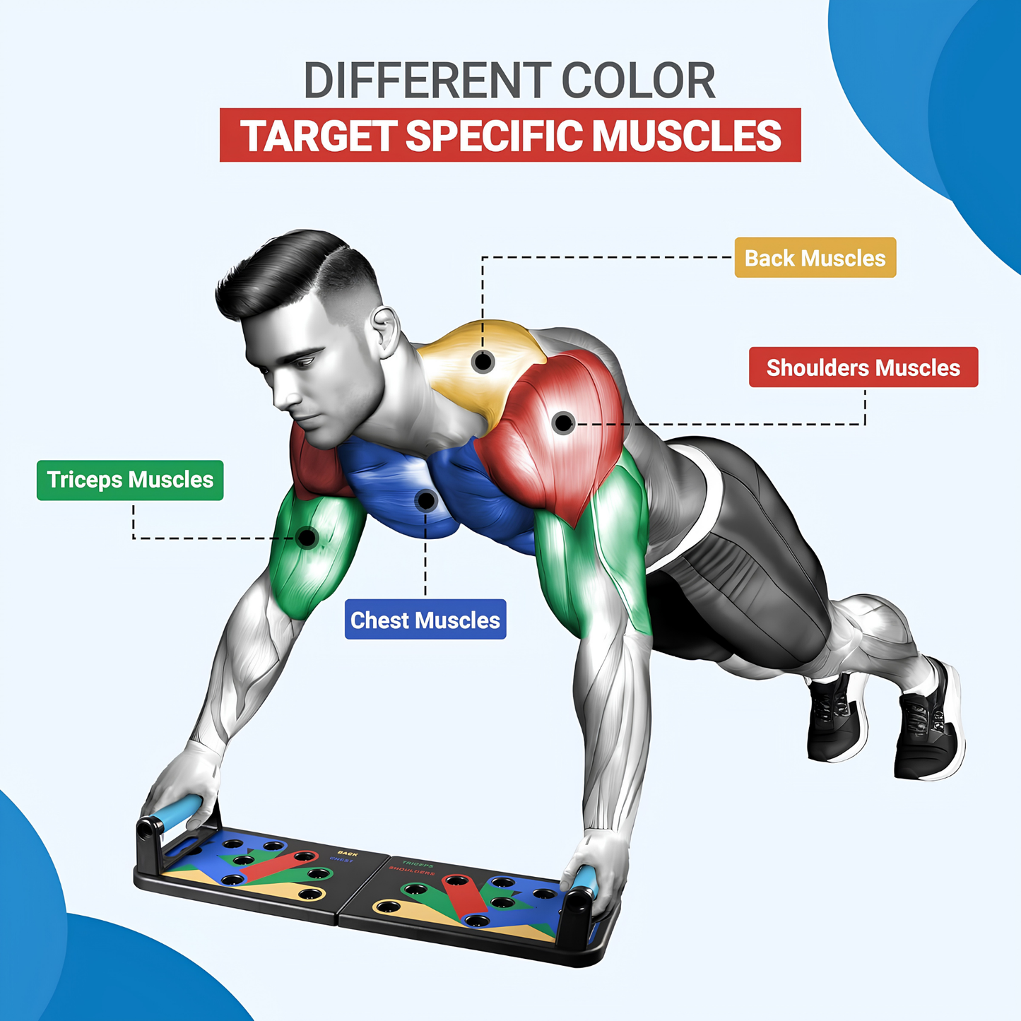 Push Up Board 9 in 1 Strength Training Equipment | Professional Home Workout Push Up Fitness Stand For Floor | Multi-functional Push Up Board for Men | Portable Gym For Chest, Abdominal
