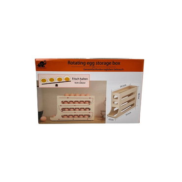 Egg Holder for Refrigerator, 4 Tiers Automatic Rolling Egg Container for Fridge, Large Capacity, Egg Holder for 30 Eggs, Fridge Organiser for Egg Storage