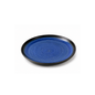 Dinner plate in blue with a black rim