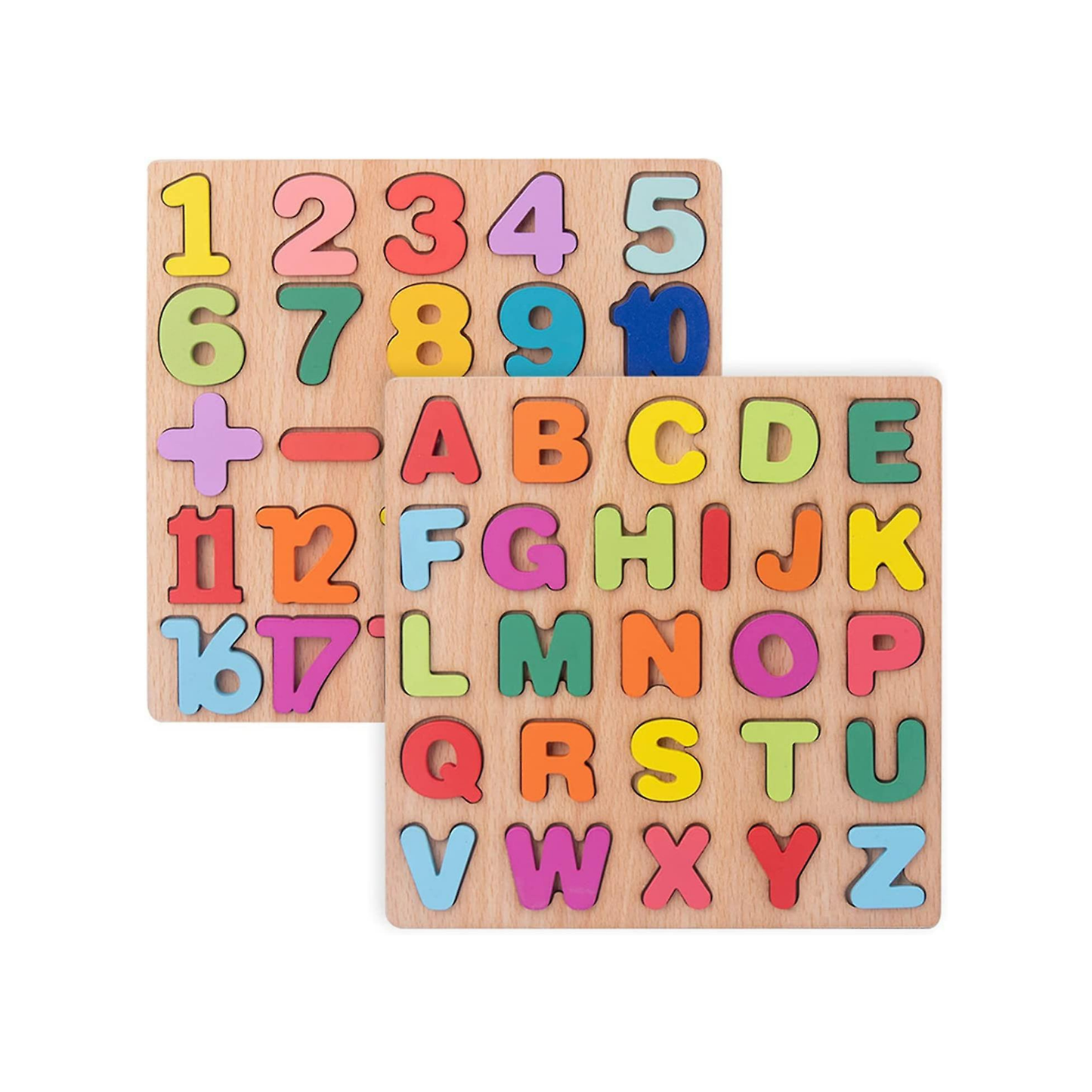 Wooden Puzzle for Toddlers, Alphabet and Number Puzzle, Preschool Educational Learning Toys